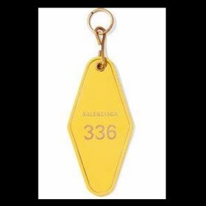 Balenciaga hotel printed leather keychain